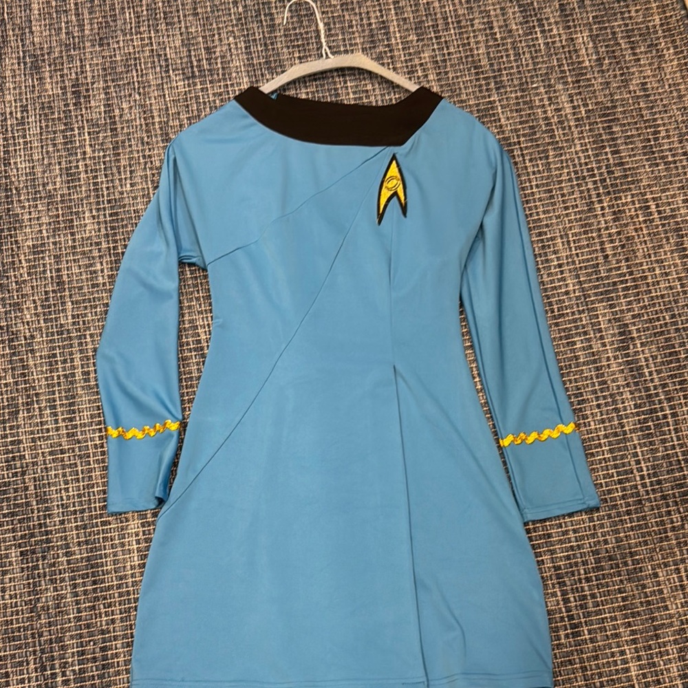 Blue Star Trek Dress with Yellow Accents